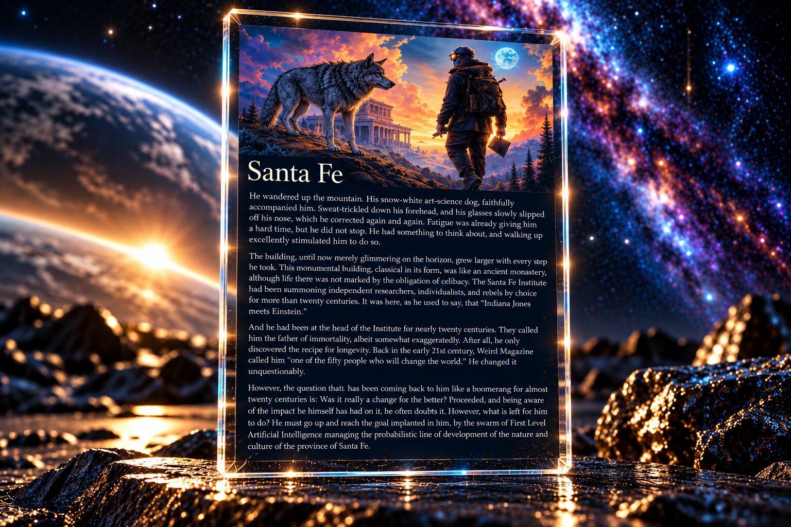 The physical Glass Card of Suite I · Santa Fe